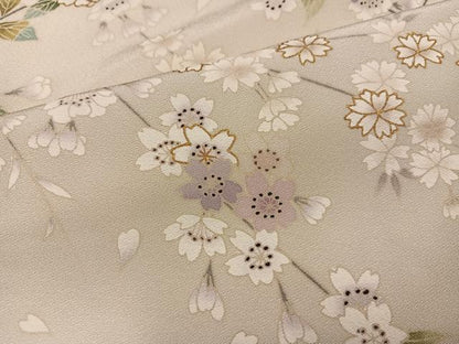 平和屋着物●訪問着　駒刺繍　枝垂れ桜　暈し染め　金彩　正絹　逸品　AABJ8465ph