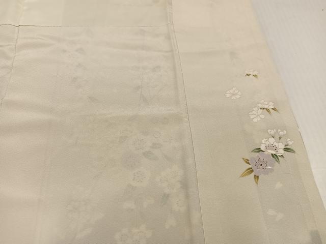 平和屋着物●訪問着　駒刺繍　枝垂れ桜　暈し染め　金彩　正絹　逸品　AABJ8465ph