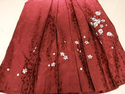 平和屋着物●女性　行灯袴　刺繍　舞桜文　暈し染め　金糸　洗える着物　AABJ8466ph