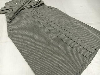平和屋着物●男性　創業100年　毘龍織　安部吉　馬乗り袴　縞　正絹　逸品　AABJ8470ph