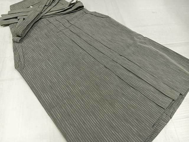 平和屋着物●男性　創業100年　毘龍織　安部吉　馬乗り袴　縞　正絹　逸品　AABJ8470ph