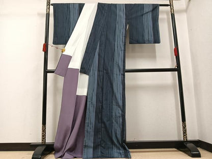 平和屋着物●本場大島紬　竜巻絞り　間道　正絹　逸品　AABJ8471ph