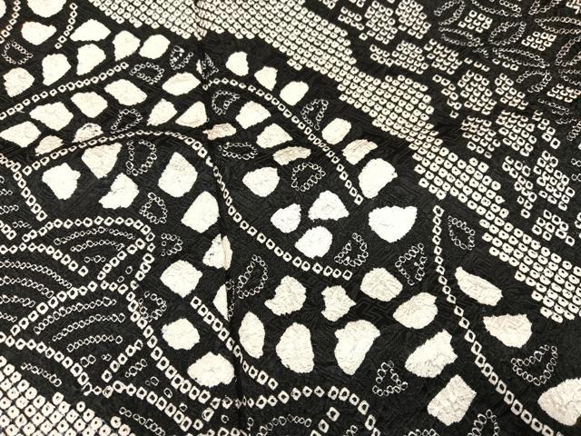 平和屋着物●訪問着　総絞り　吉祥文　黒地　正絹　逸品　AABJ8472ph