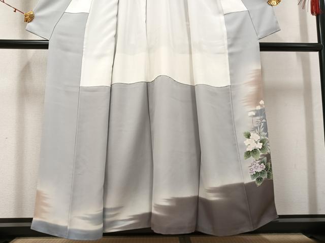平和屋着物●訪問着　草花文　暈し染め　金彩　正絹　逸品　AABJ8480ph