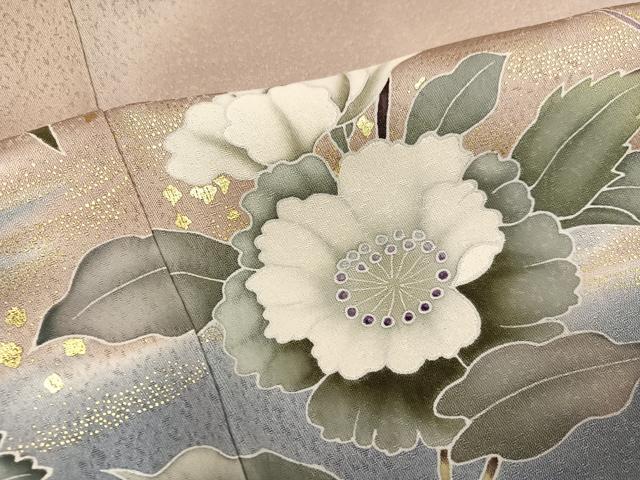 平和屋着物●訪問着　草花文　暈し染め　金彩　正絹　逸品　AABJ8480ph