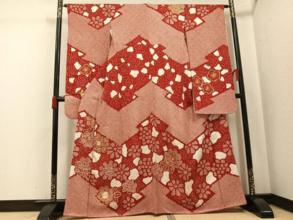 平和屋着物●豪華振袖　駒刺繍　絞り　花尽くし　正絹　逸品　AABJ8481ph