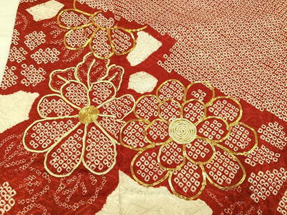 平和屋着物●豪華振袖　駒刺繍　絞り　花尽くし　正絹　逸品　AABJ8481ph