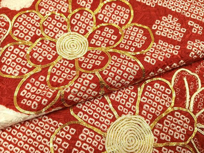 平和屋着物●豪華振袖　駒刺繍　絞り　花尽くし　正絹　逸品　AABJ8481ph