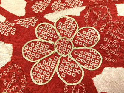 平和屋着物●豪華振袖　駒刺繍　絞り　花尽くし　正絹　逸品　AABJ8481ph