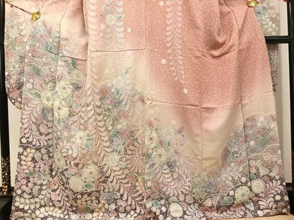 平和屋着物●豪華振袖　辻が花　暈し染め　銀通し地　正絹　逸品　AABJ8484ph