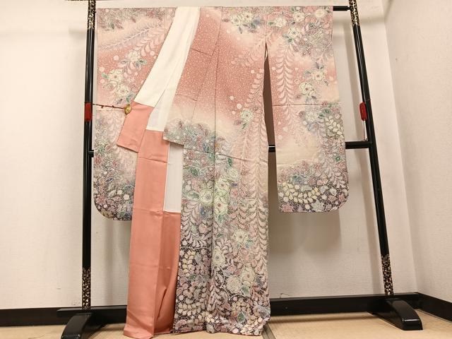 平和屋着物●豪華振袖　辻が花　暈し染め　銀通し地　正絹　逸品　AABJ8484ph