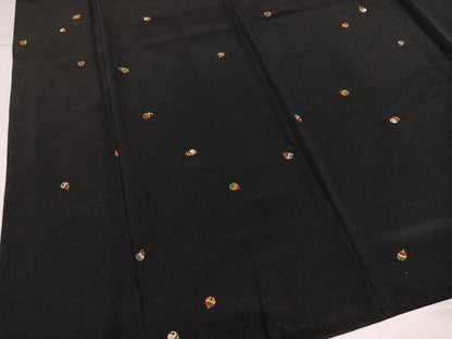 平和屋着物●上質な小紋　鈴　黒地　正絹　逸品　AABJ8488ph