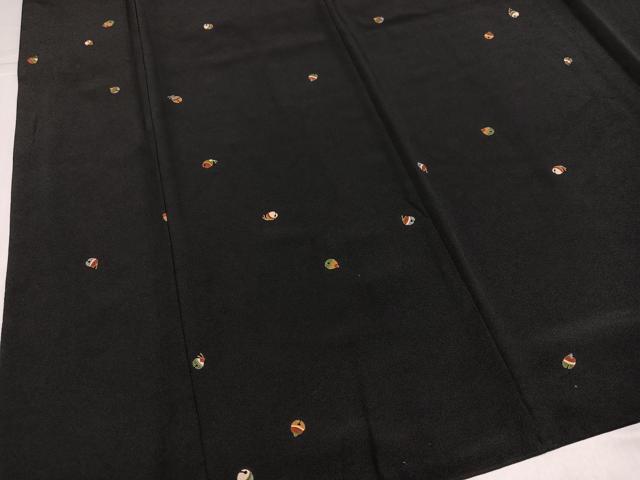 平和屋着物●上質な小紋　鈴　黒地　正絹　逸品　AABJ8488ph