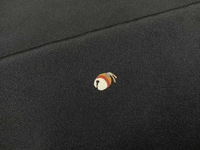 平和屋着物●上質な小紋　鈴　黒地　正絹　逸品　AABJ8488ph