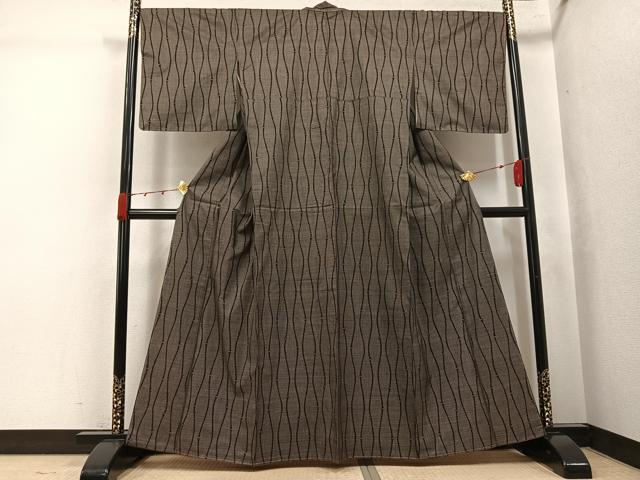平和屋着物●本場大島紬　一元7マルキ　立涌文　正絹　逸品　未使用　AABJ8489ph