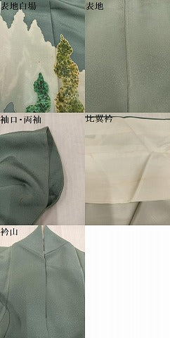 平和屋着物●染刺工芸　大羊居　東京友禅　色留袖　刺繍　樹林文　金糸　正絹　逸品　AABJ8492ph