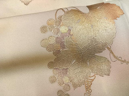 平和屋着物●訪問着　葡萄蔦の葉文　暈し染め　金彩　正絹　逸品　未使用　AABJ8497ph