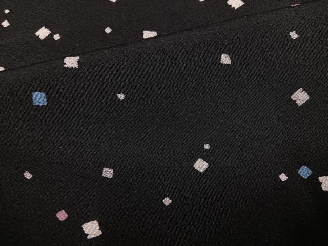 平和屋着物●上質な小紋　箔散らし文様　黒地　正絹　逸品　AABJ8498ph