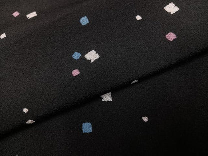 平和屋着物●上質な小紋　箔散らし文様　黒地　正絹　逸品　AABJ8498ph