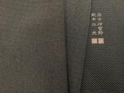 平和屋着物●江戸小紋　彫士：住田双光・染士：西宮伊智郎　寄せ小紋柄　黒地　正絹　逸品　AABJ8501ph