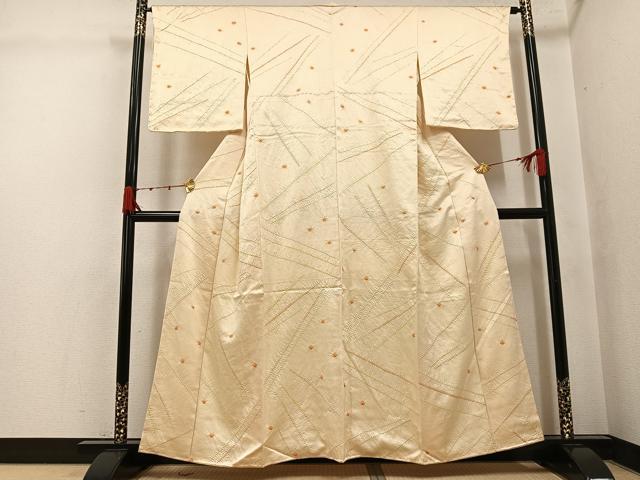 平和屋着物●上質な小紋　絞り　幾何学文様　正絹　逸品　未使用　AABJ8502ph