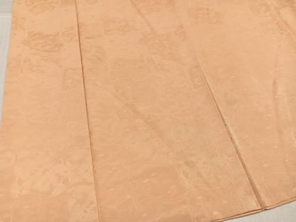 平和屋着物●上質な色無地　菊地紋　雄黄色　正絹　逸品　AABJ8503ph