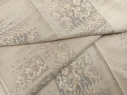 平和屋着物●本場大島紬　白大島　カタス7マルキ　花鳥文　正絹　逸品　AABJ8505ph