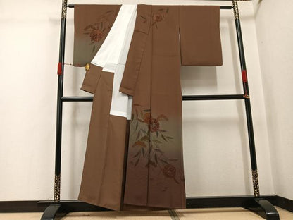 平和屋着物●訪問着　中国三大刺繍　汕頭刺繍　スワトウ刺繍　総刺繍　松竹梅雪輪花蝶文　暈し染め　正絹　逸品　AABJ8507ph