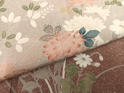 平和屋着物●訪問着　友禅　草花文　暈し染め　鈴乃屋扱い　正絹　逸品　AABJ8508ph