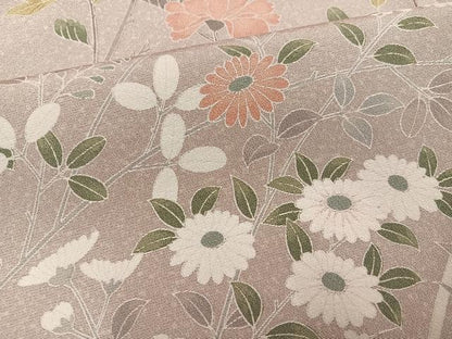 平和屋着物●訪問着　友禅　草花文　暈し染め　鈴乃屋扱い　正絹　逸品　AABJ8508ph
