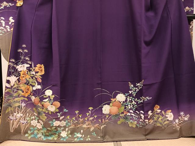 平和屋着物●豪華振袖　草花文　暈し染め　金彩　正絹　逸品　AABJ8510ph