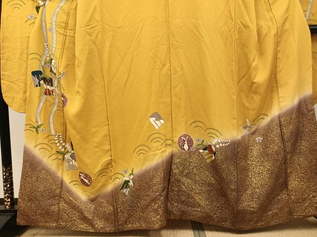 平和屋着物●豪華振袖　兎草花文　金彩　正絹　逸品　AABJ8512ph