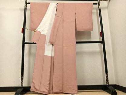 平和屋着物●本加賀友禅作家　押田正義監修　色無地　紗綾形地紋　ときがら茶色　正絹　逸品　未使用　AABJ8514ph