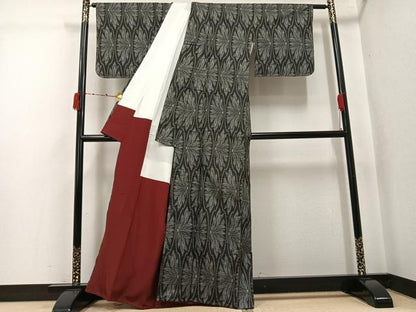 平和屋着物●本場村山大島紬　花尽くし　正絹　逸品　未使用　AABJ8516ph
