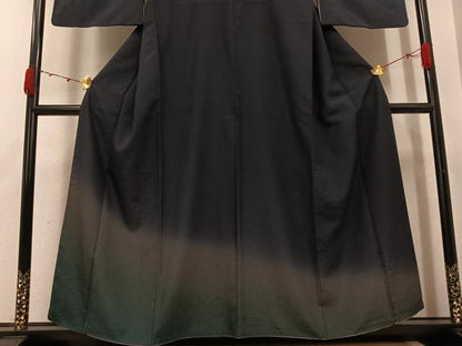 平和屋着物●お召　訪問着　霞文　正絹　逸品　AABJ8522ph