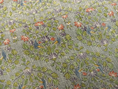平和屋着物●上質な小紋　草花文　鬼しぼ縮緬　鈴乃屋扱い　正絹　逸品　AABJ8523ph
