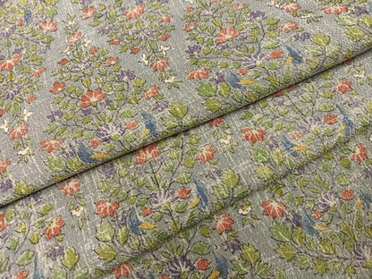 平和屋着物●上質な小紋　草花文　鬼しぼ縮緬　鈴乃屋扱い　正絹　逸品　AABJ8523ph