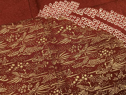 平和屋着物●豪華振袖　絞り　刺繍　地紙花毬文　金彩　正絹　逸品　AABJ8526ph