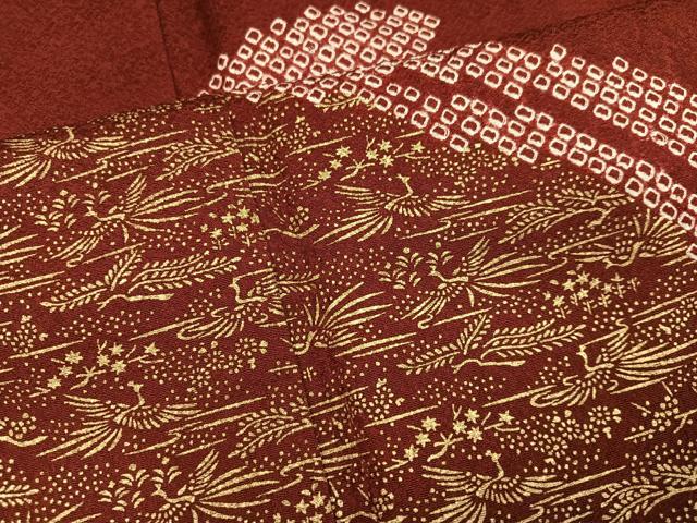 平和屋着物●豪華振袖　絞り　刺繍　地紙花毬文　金彩　正絹　逸品　AABJ8526ph
