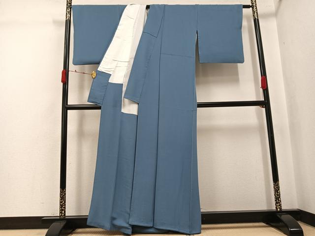 平和屋着物●上質な色無地　錆鼠色　正絹　逸品　AABJ8530ph