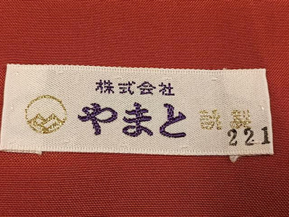 平和屋着物●上質な紬　花織　幾何学文様　やまと誂製　正絹　逸品　未使用　AABJ8532ph