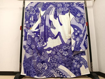 平和屋着物●豪華振袖　総絞り　花尽くし　正絹　逸品　AABJ8534ph