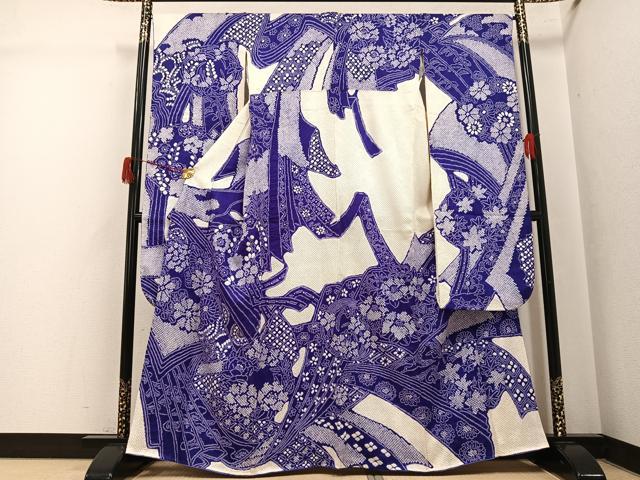 平和屋着物●豪華振袖　総絞り　花尽くし　正絹　逸品　AABJ8534ph