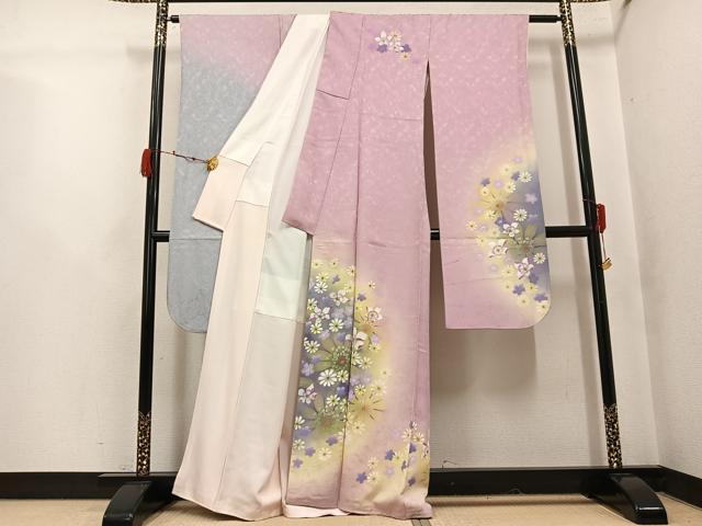 平和屋着物●豪華振袖　花尽くし　暈し染め　正絹　逸品　AABJ8537ph