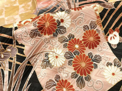 平和屋着物●豪華振袖　駒刺繍　草花鼓文　暈し染め　金彩　まるやま扱い　正絹　逸品　AABJ8538ph