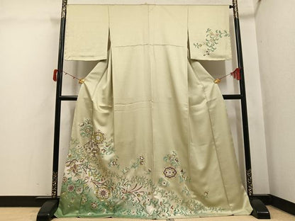 平和屋着物●訪問着　鳳凰更紗　暈し染め　金彩　ロング丈　正絹　逸品　未使用　AABJ8543ph
