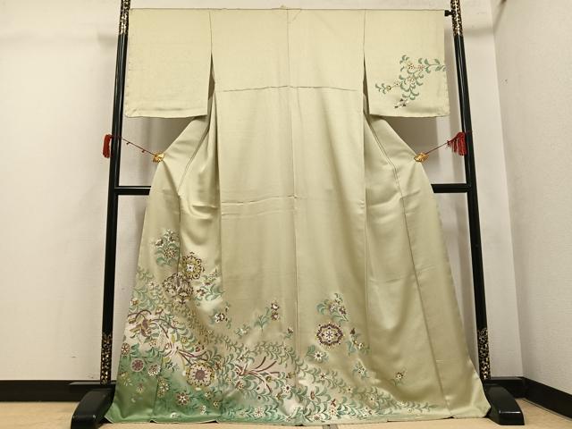 平和屋着物●訪問着　鳳凰更紗　暈し染め　金彩　ロング丈　正絹　逸品　未使用　AABJ8543ph
