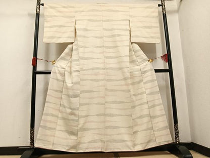 平和屋着物●上質な紬　霞文　正絹　逸品　AABJ8544ph
