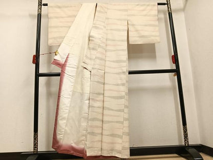 平和屋着物●上質な紬　霞文　正絹　逸品　AABJ8544ph