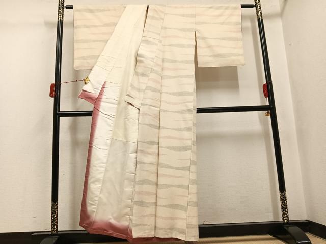 平和屋着物●上質な紬　霞文　正絹　逸品　AABJ8544ph